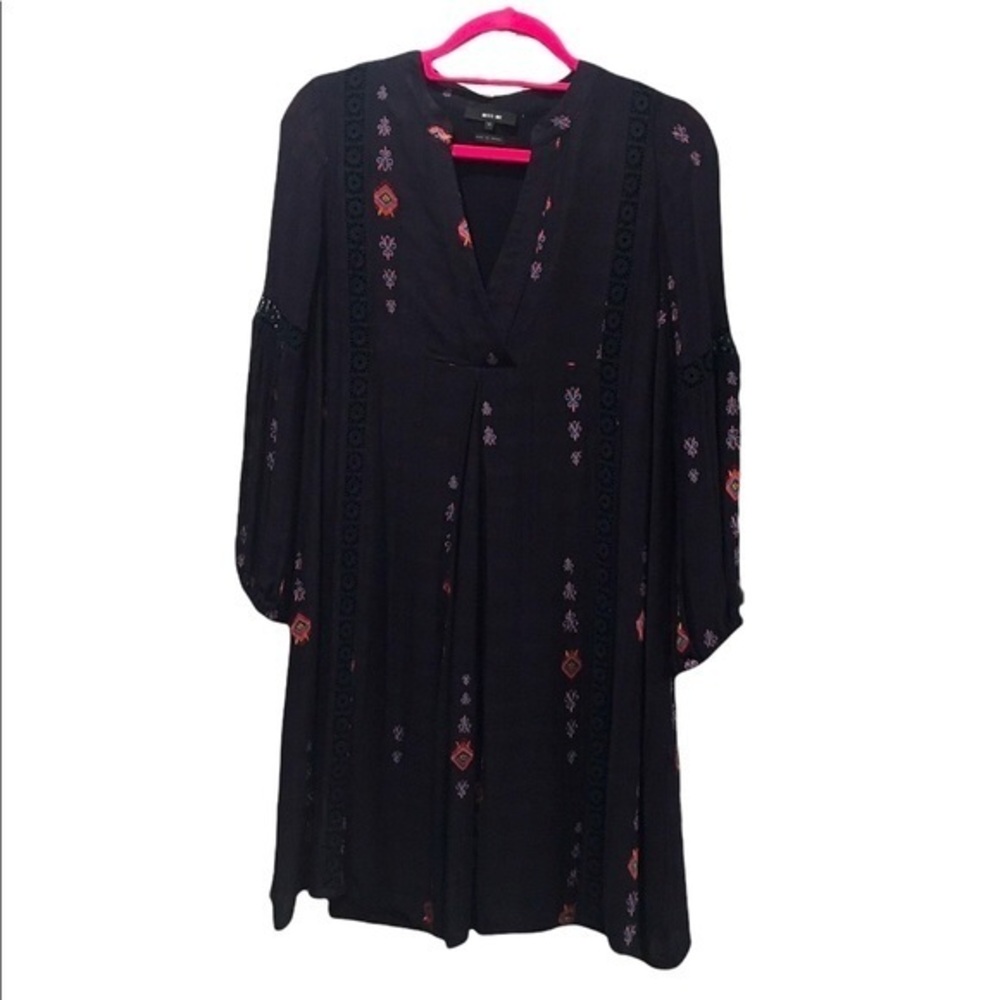 MISS ME Boho Bohemian long sleeve Floral flowy Dress